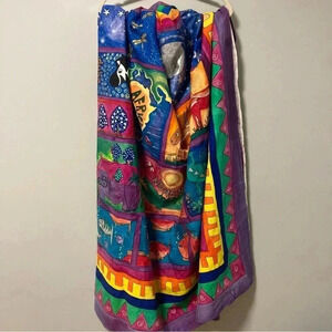 African Animals  Tapestry with curtain writing in English and Zulu